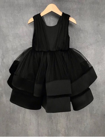 Black Petals Party Dress